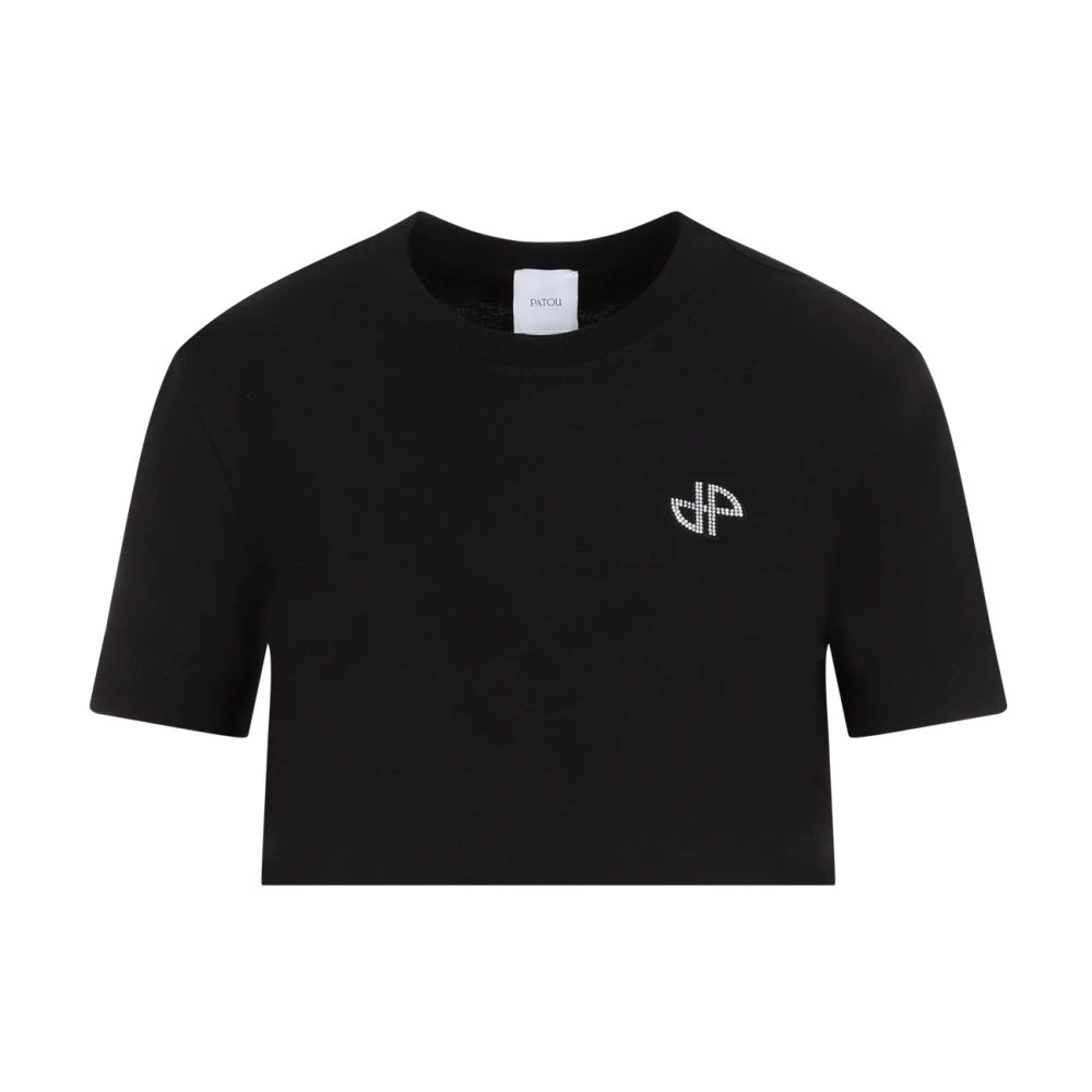 Patou Strass Cropped T-shirt Black Dames