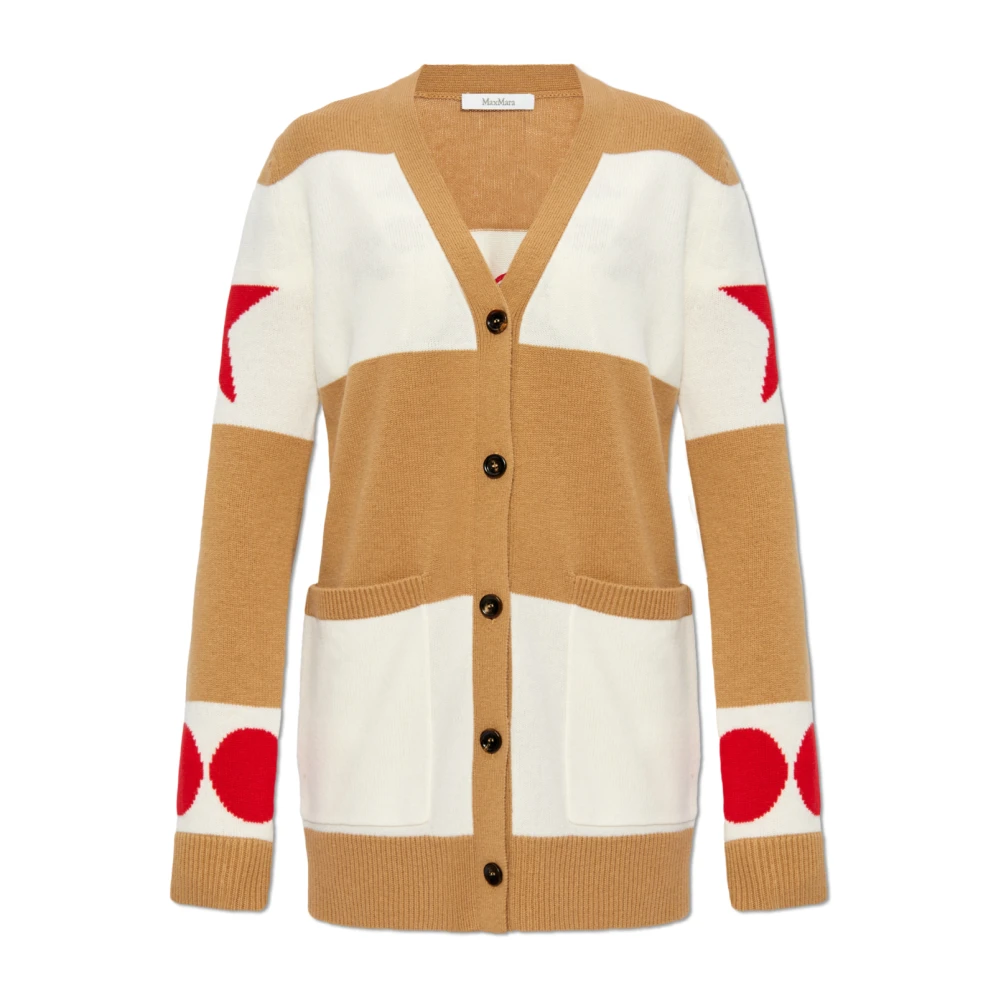 Max Mara Cardigan `Valido` Beige Dames