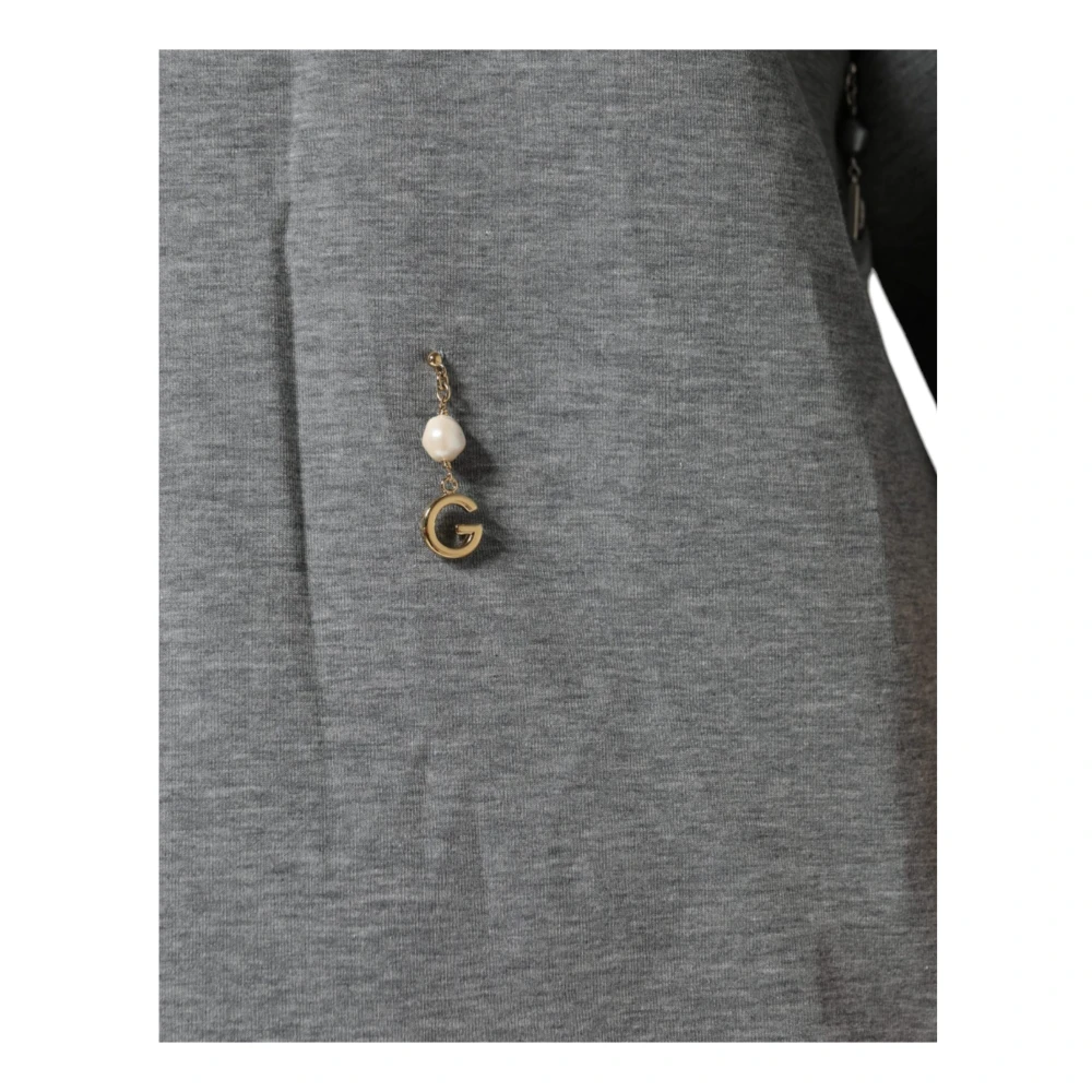 Dolce & Gabbana Grijze versierde ronde hals T-shirt Gray Dames