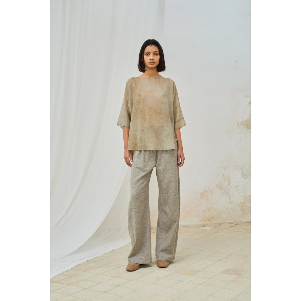 Cortana Yak Wol Hoge Taille Broek Gray Dames