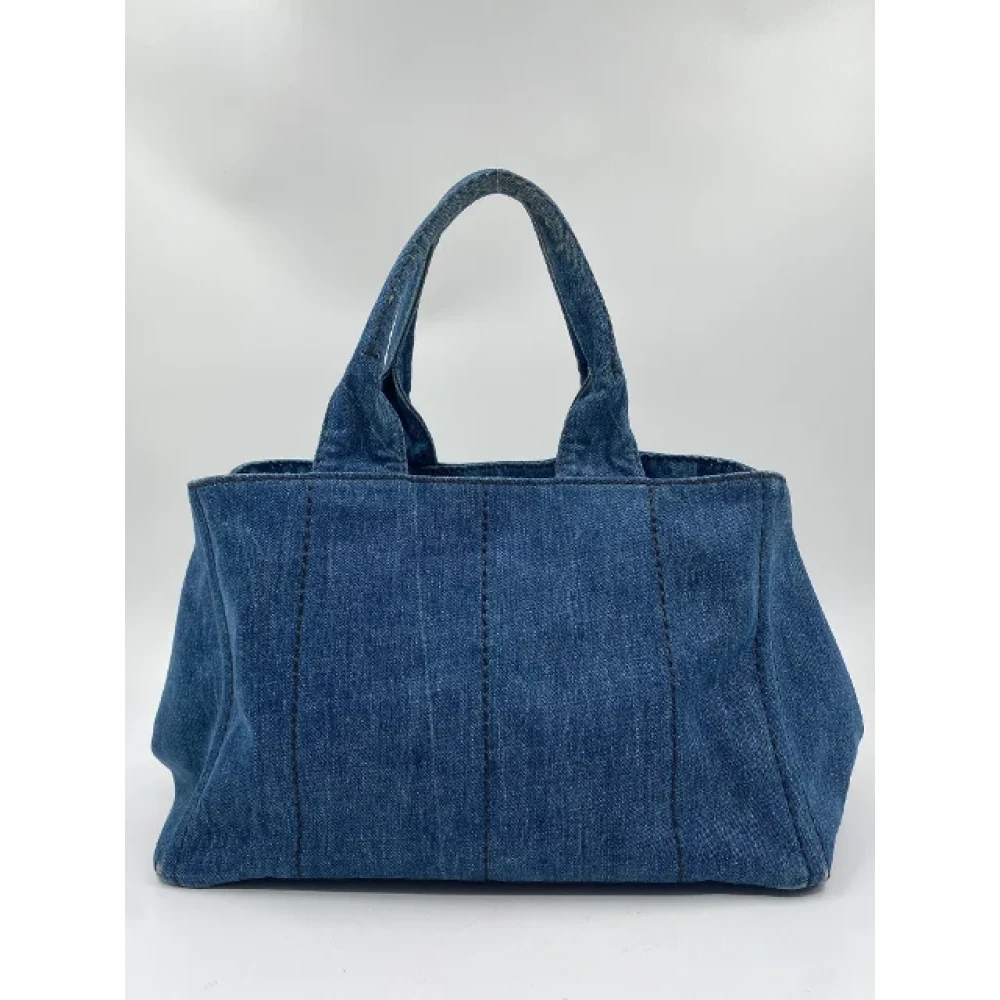 Prada Vintage Pre-owned Canvas prada-bags Blue Dames
