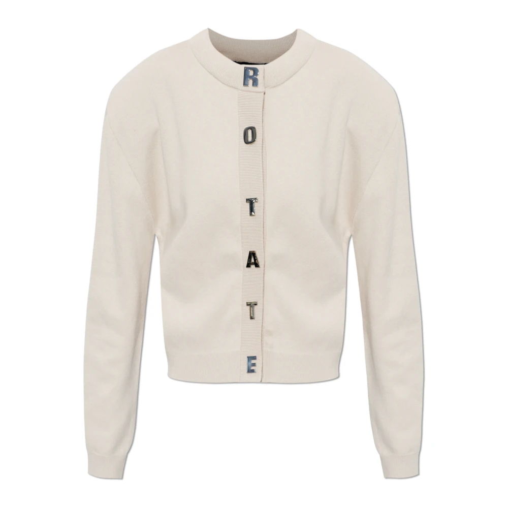Rotate Birger Christensen Women's Beige Cardigans, S, Firm Knit Cardigan