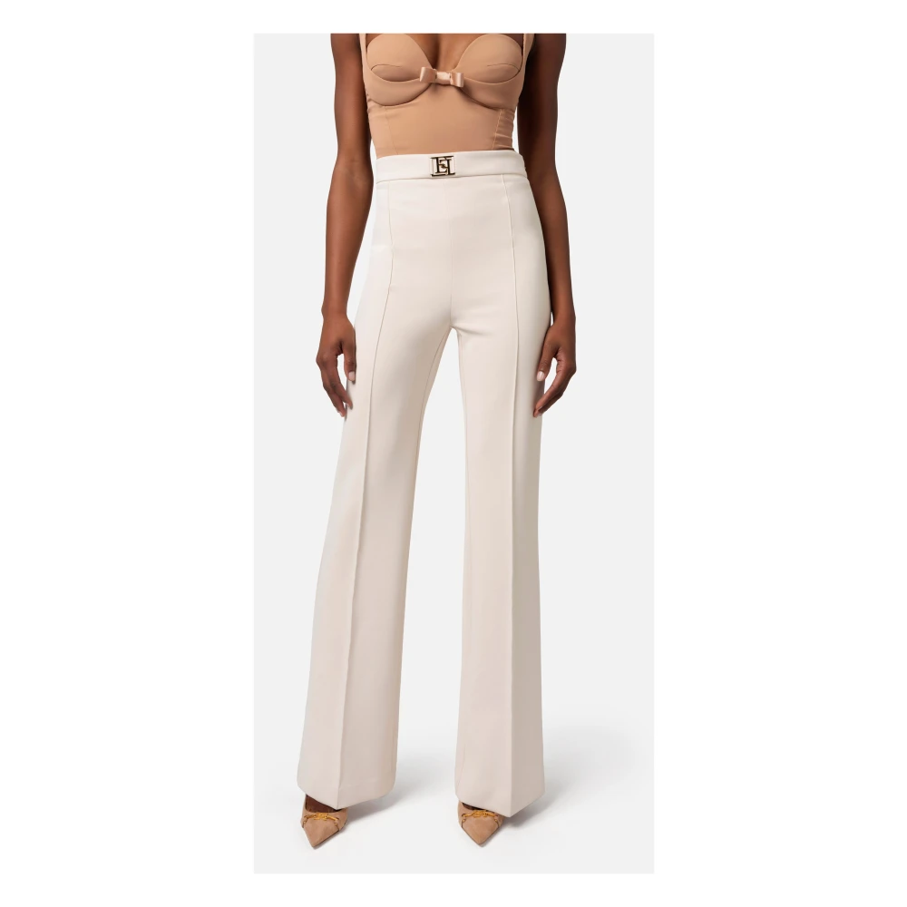 Elisabetta Franchi Straight Trousers Beige Dames