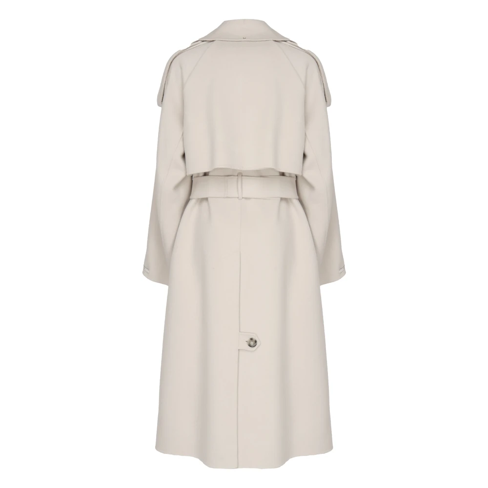 SPORTMAX Grijze wollen jas met riem Gray Dames