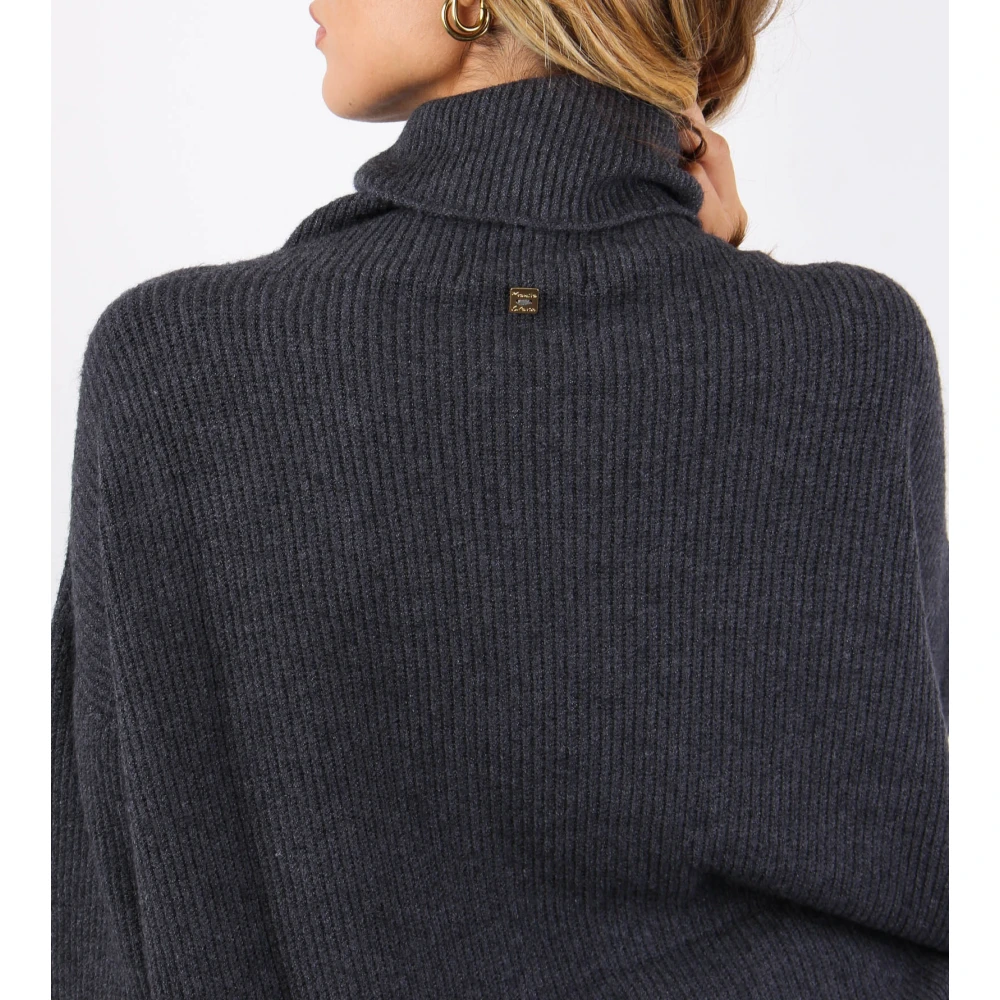Manila Grace Trui met hoge hals Gray Dames