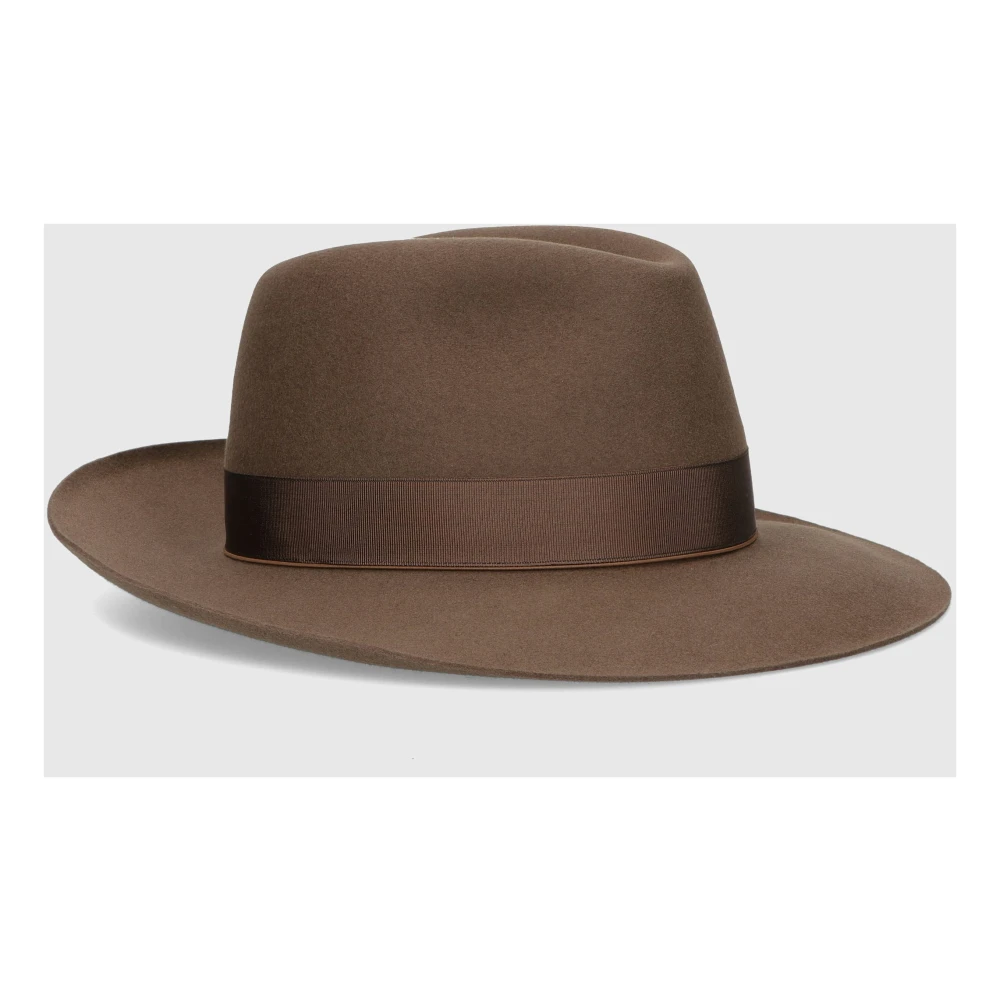 Borsalino Vilt breedgerande hoed Brown Heren