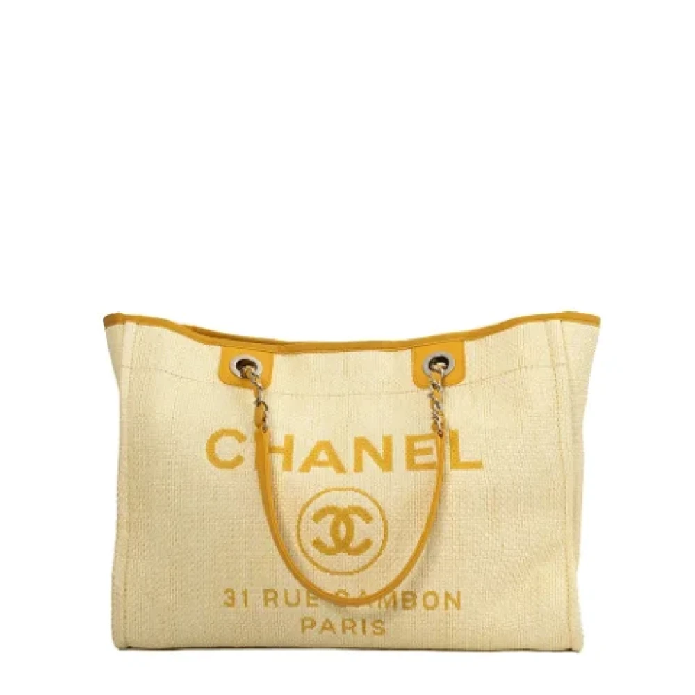 Chanel Vintage Pre-owned Canvas chanel-bags Yellow Dames