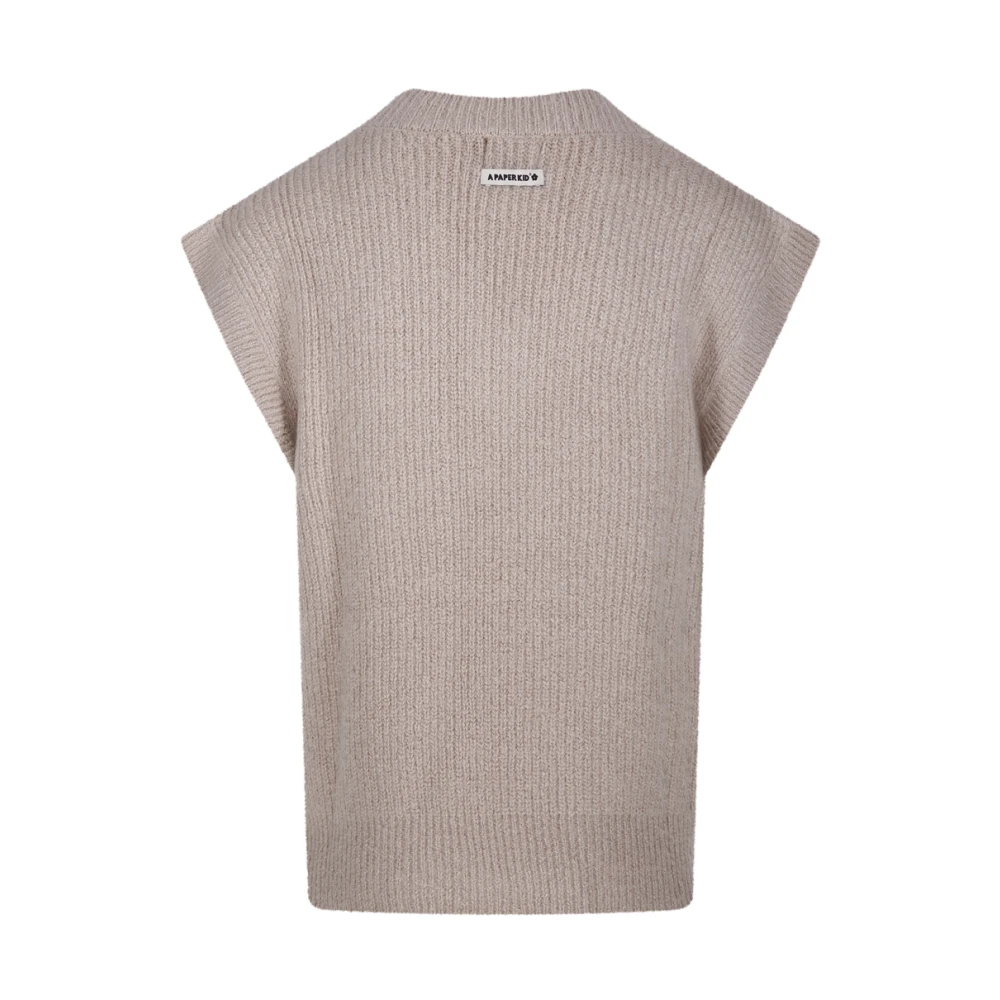 A Paper Kid Zand Gilet Vest voor Mannen Beige Heren