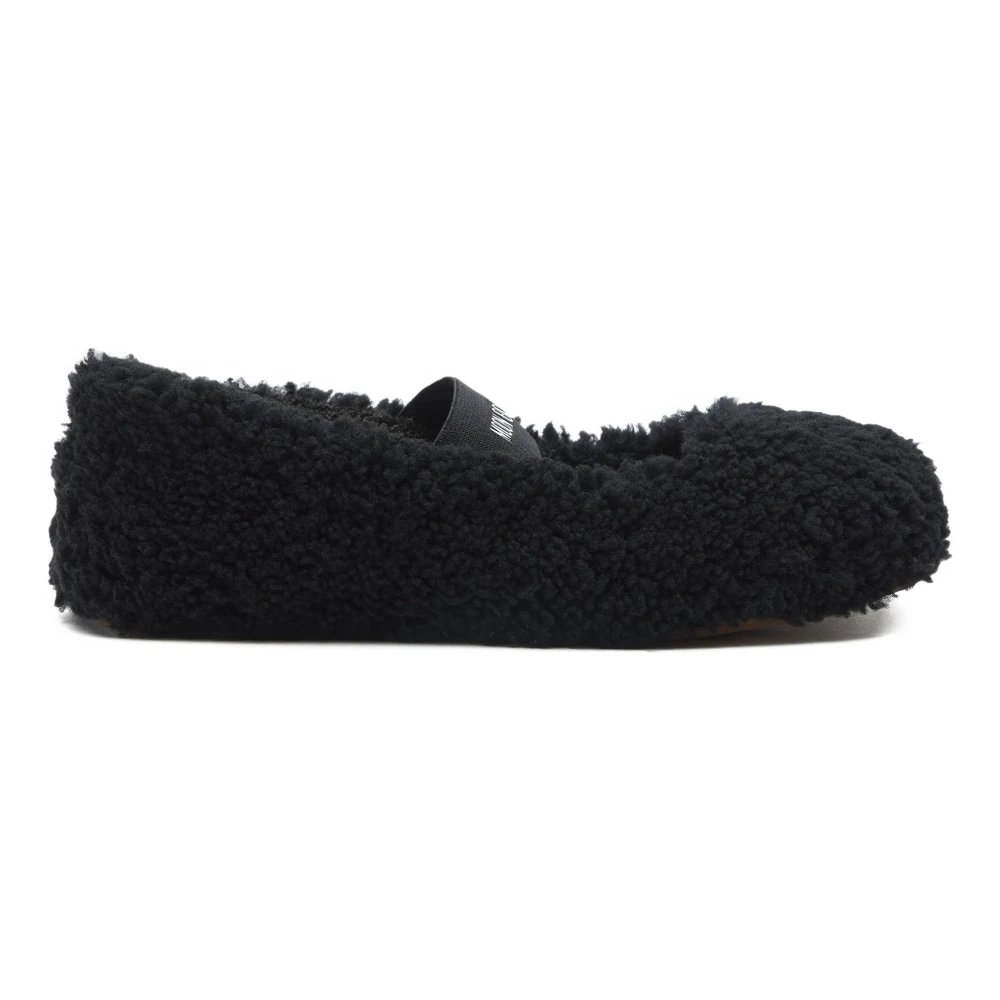 Moon Boot Black Ballerina Shoes, Female, 8 Uk, Shearling Ballerinas