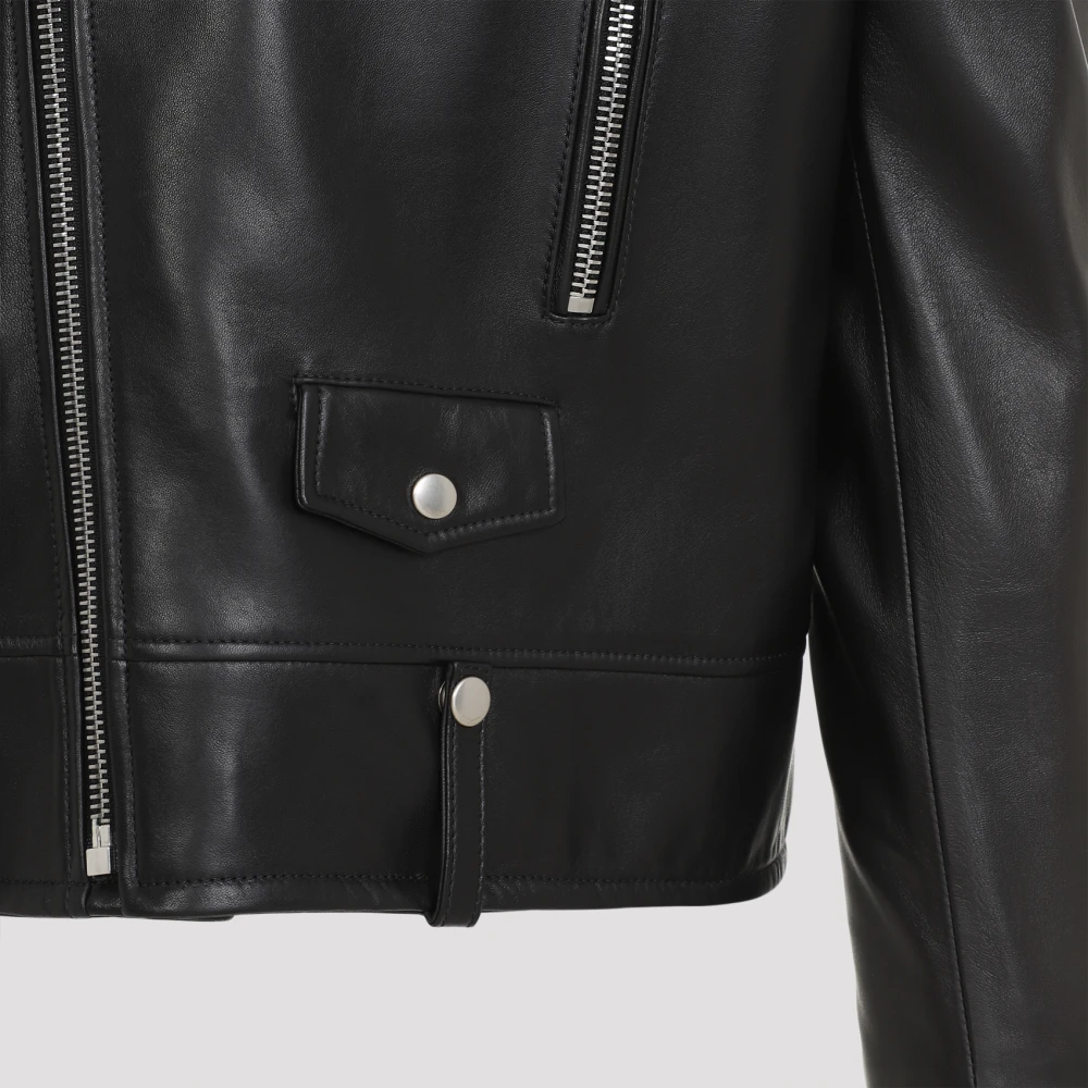 Saint Laurent Zwarte Klassieke Bikerjas Black Heren