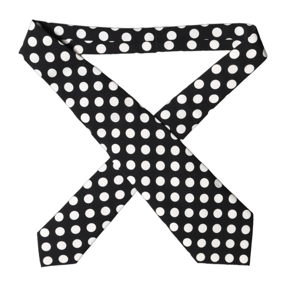 Dolce & Gabbana Donna Nero - Cravatta Regolabile In Seta A Pois - Accessories - One Size