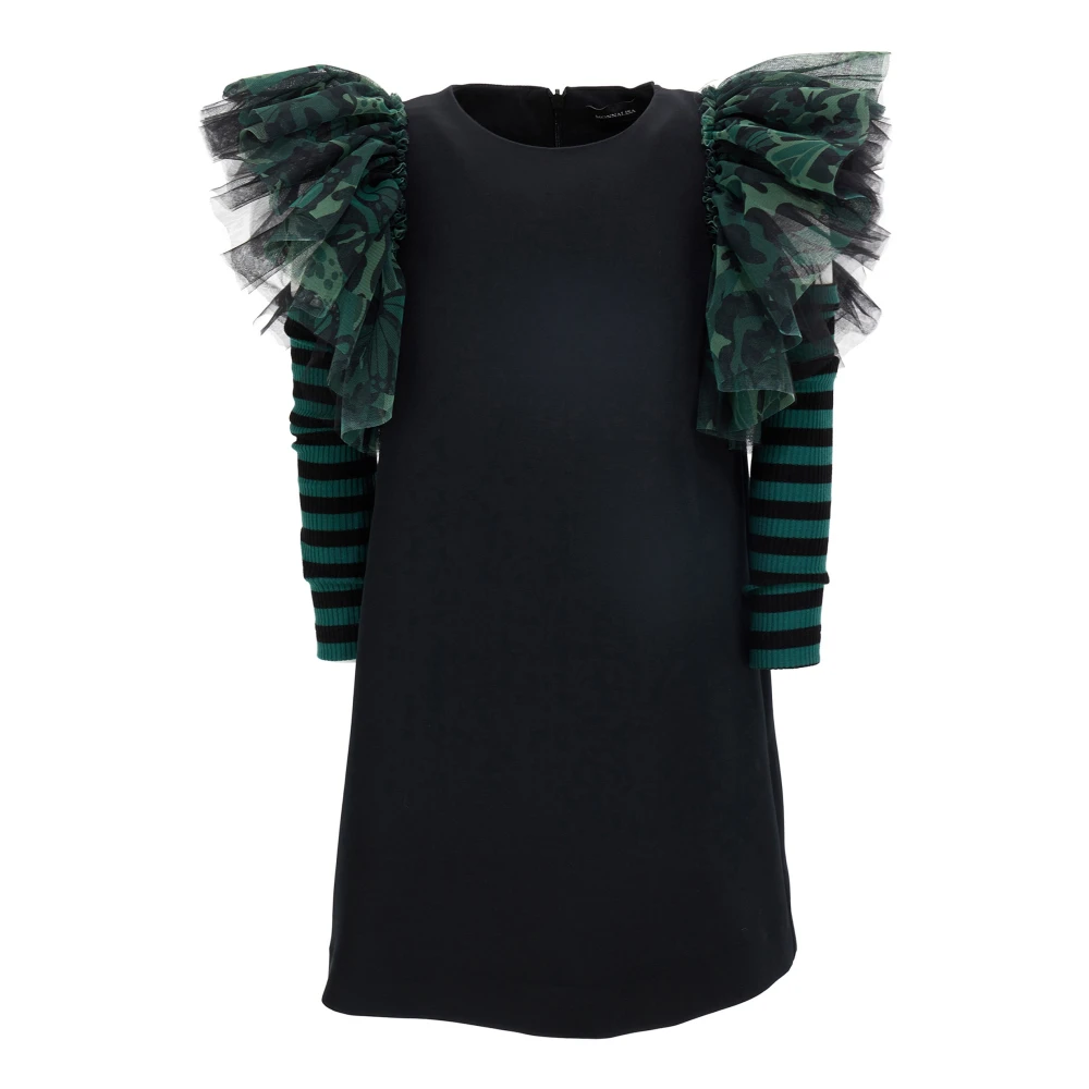 Monnalisa Girls Black Dresses, 14 Y, Crepe A-Line Dress