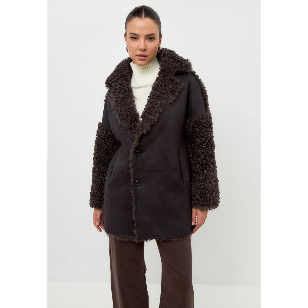 Cesare Gaspari Faux Fur & Shearling Jackets Brown Dames