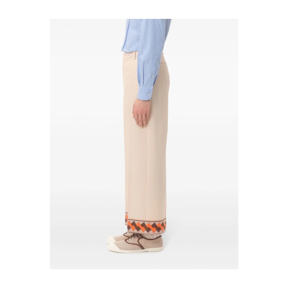 Valentino Garavani Geborduurde Detail Broek Yellow Heren