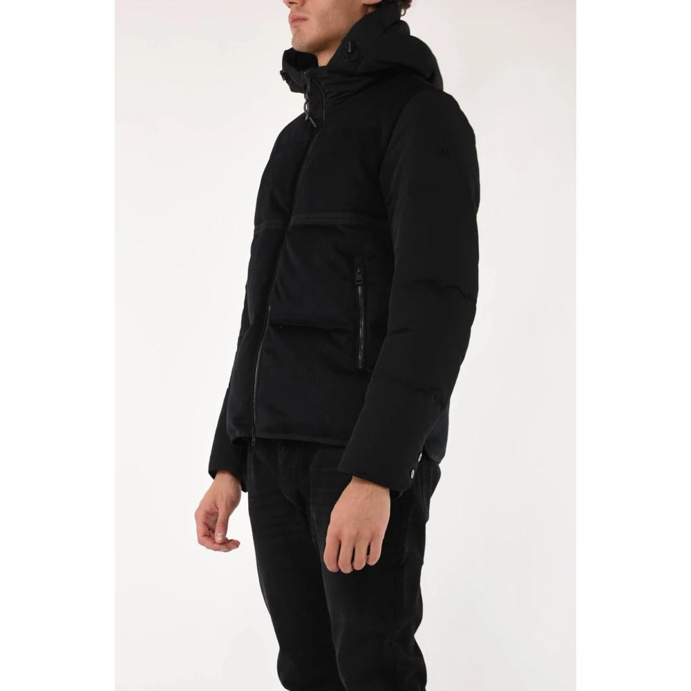 Duno Technische Stof en Wol Palm Puffer Jas Black Heren