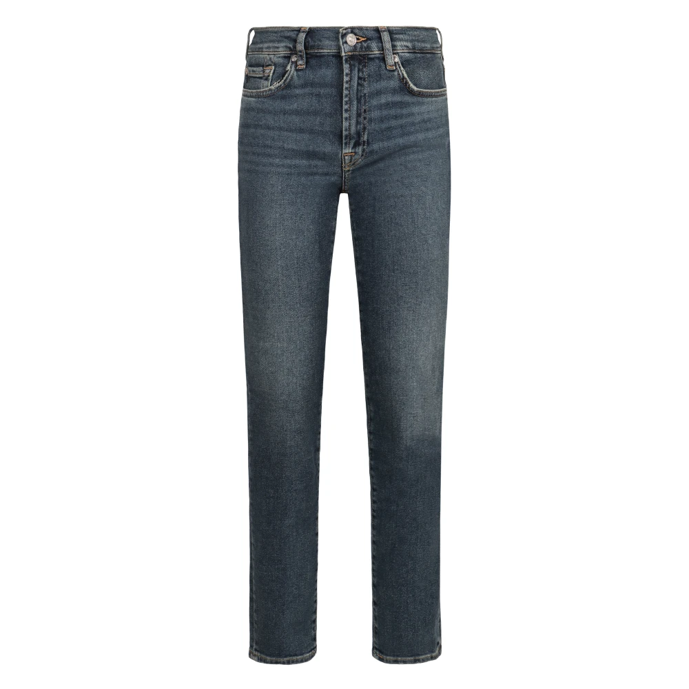 7 For All Mankind Slim Fit Roxanne Jeans met Logo Blue Dames