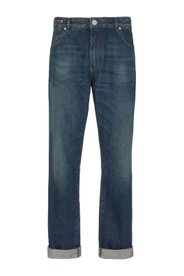 Vintage Logo-Patch Straight-Leg Jeans