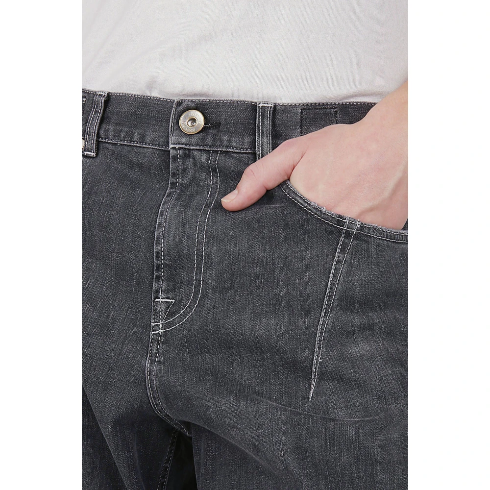 Eleventy Stretch Denim Broek met Moderne Pasvorm Gray Heren