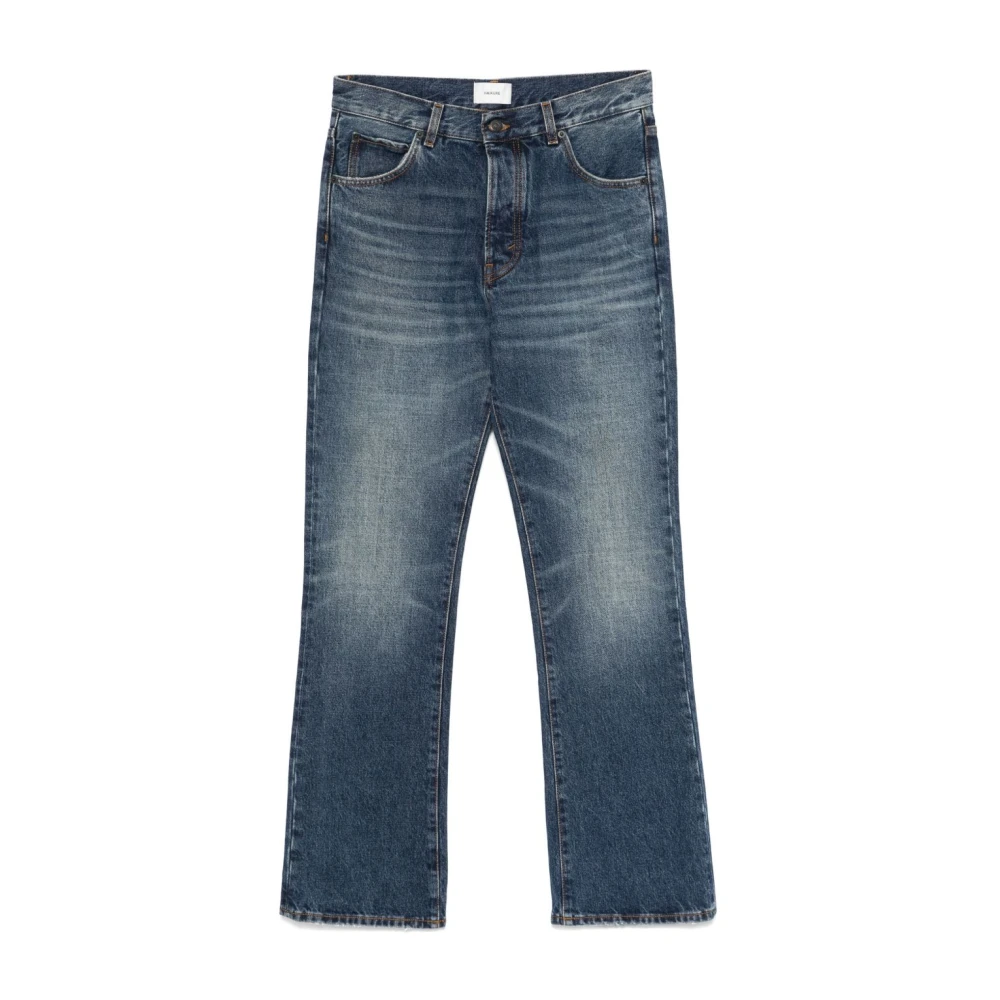 Haikure Indigo Denim Jeans met Knoopsluiting Blue Heren