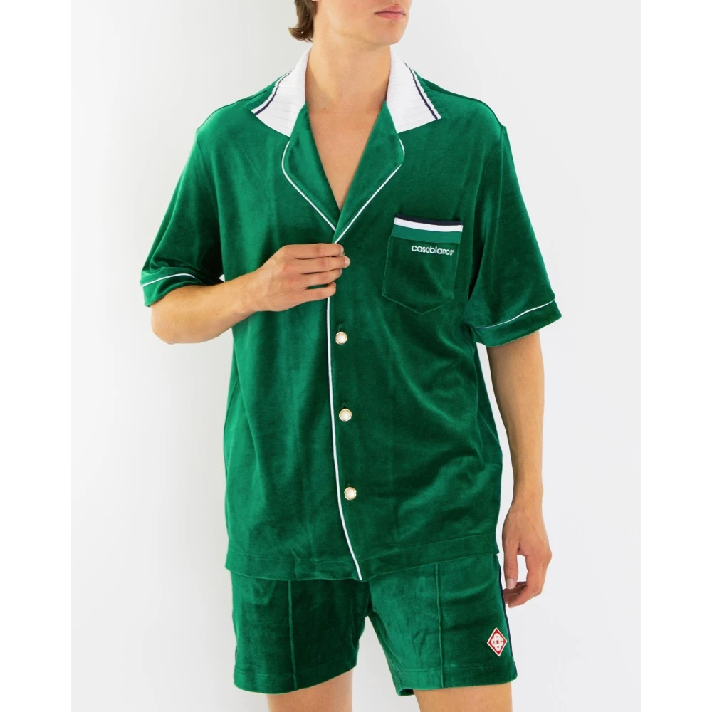 Casablanca Velours Shirt voor Heren Green Heren