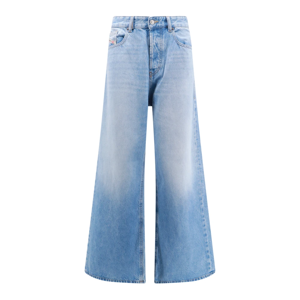 Diesel Blauwe Wijde Pijp Jeans met Losse Pasvorm Blue Dames