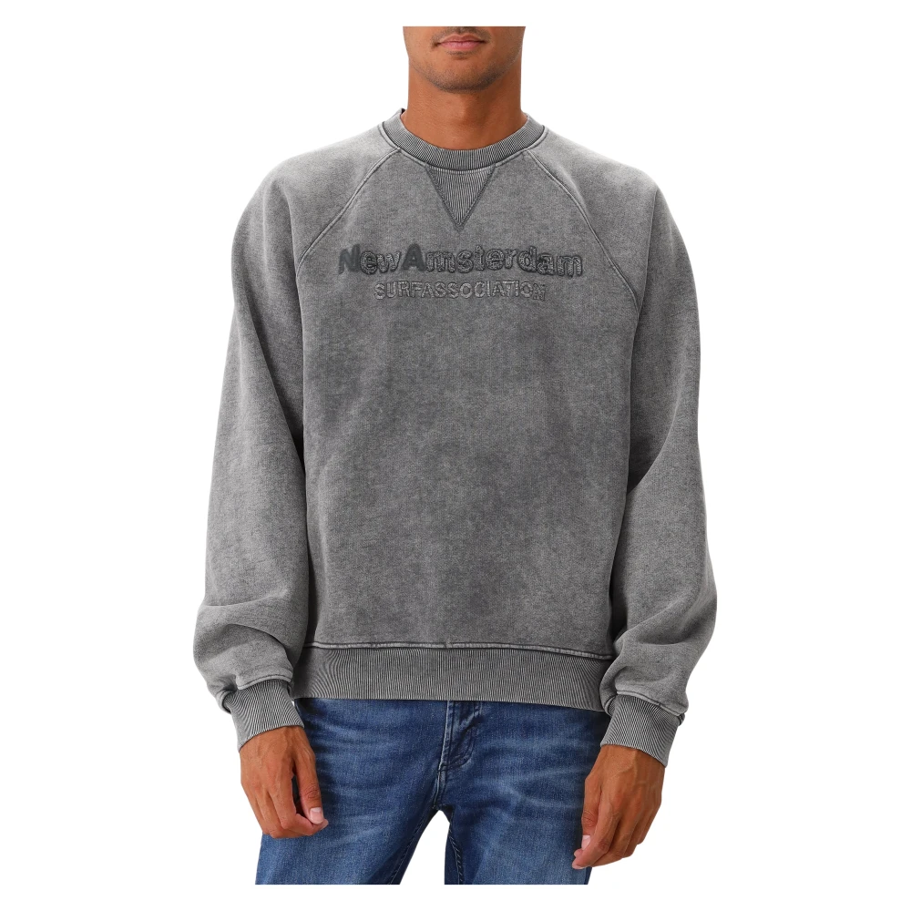 New Amsterdam Surf Association Grå Crewneck Tröja Iron Gate Gray, Herr