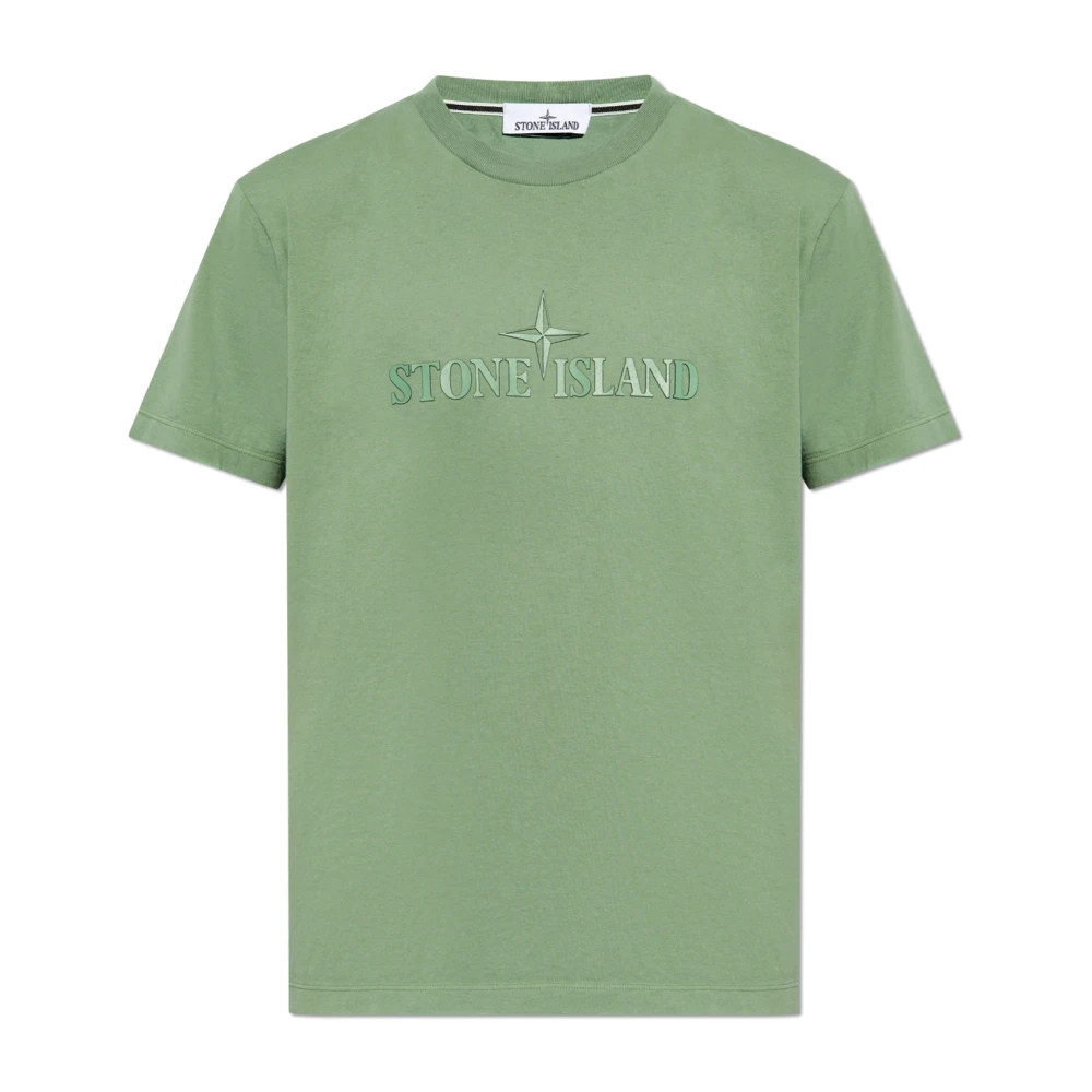 Stone Island T-shirt met logo Green Heren