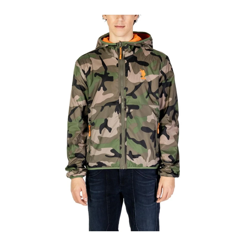 U.s. Polo Assn. Groene Polyamide Volledige Rits Jas Green Heren