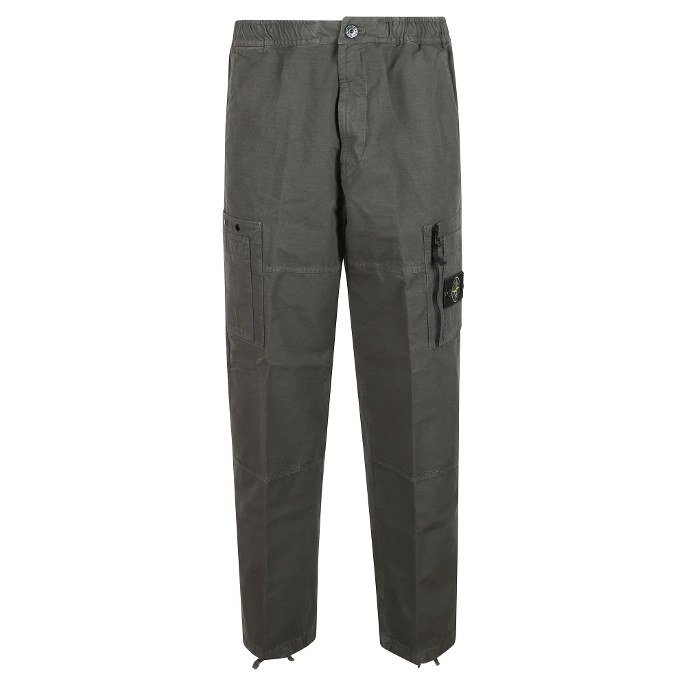 Stone Island , Straight Trousers, Male, Gray, W31, Straight Trousers