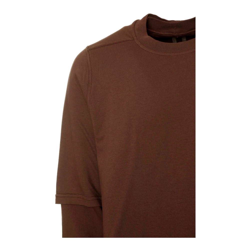 Rick Owens Oversized sweatshirt met aangehecht T-shirt Brown Heren