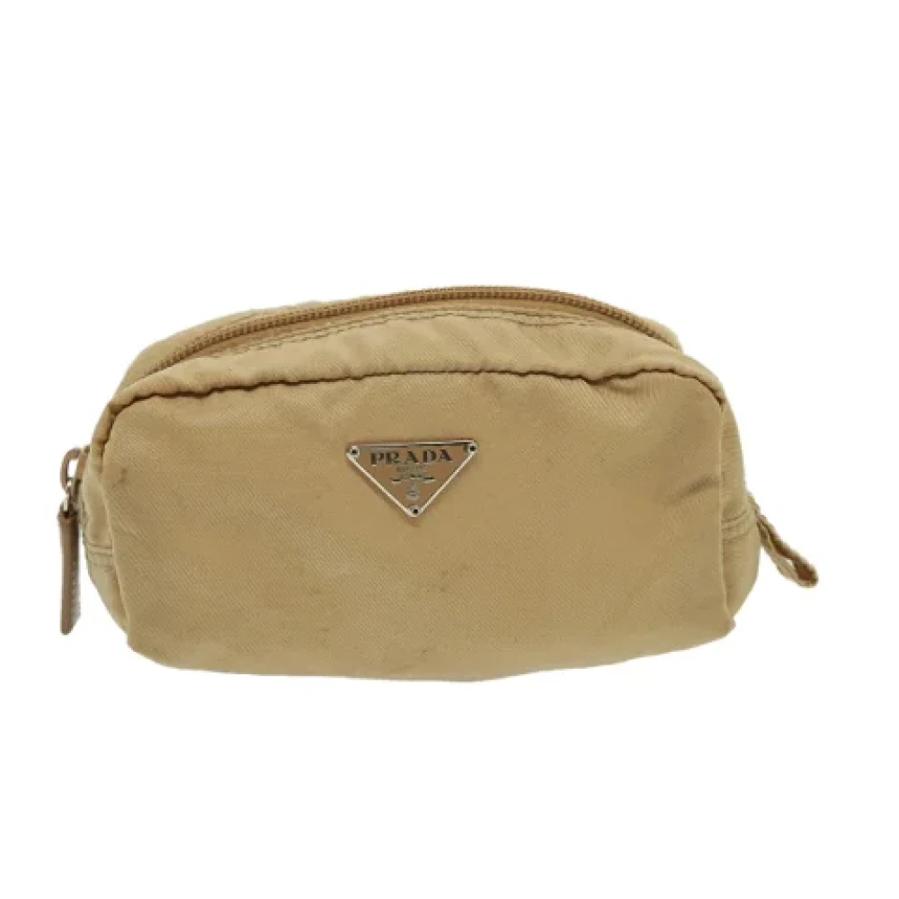 Prada Vintage Pre-owned Fabric clutches Beige Dames