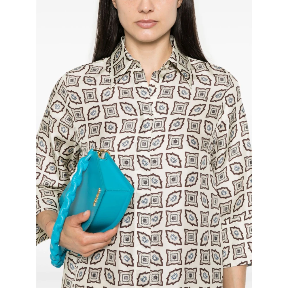 Alberto Biani Zijden Overhemd met Geometrische Print Multicolor Dames
