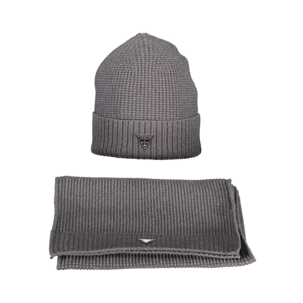 Guess Grijze Polyester Sjaal | Stijlvol Accessoire Gray Unisex
