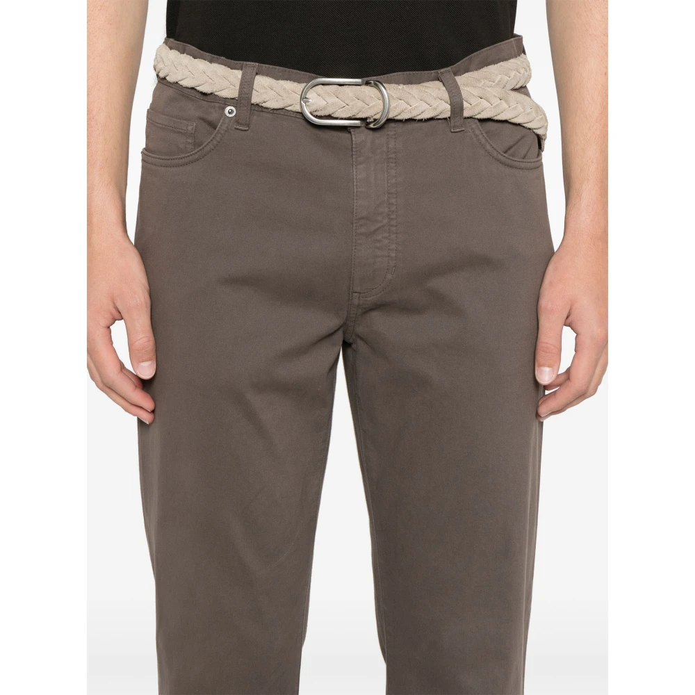 Ermenegildo Zegna Stad Denim Jeans met zijzakken Brown Heren
