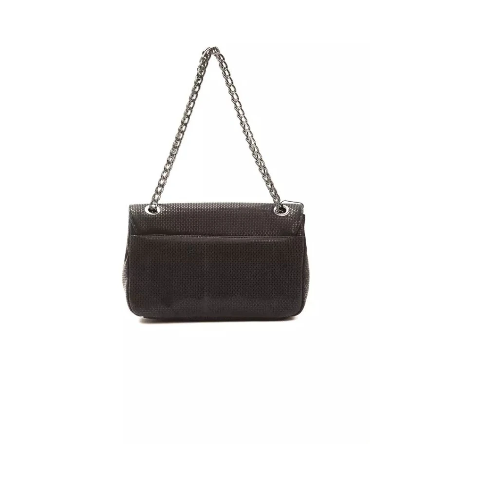 Pompei Donatella Luxe Zwarte Leren Crossbody Tas Black Dames
