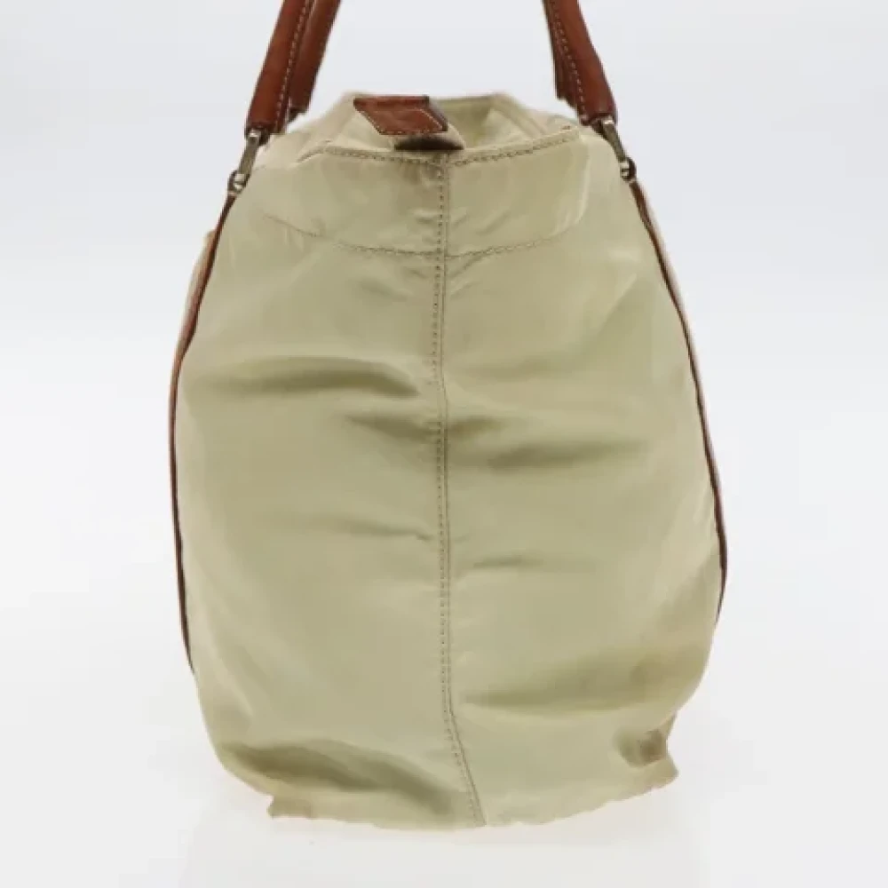 Prada Vintage Pre-owned Nylon prada-bags Beige Dames