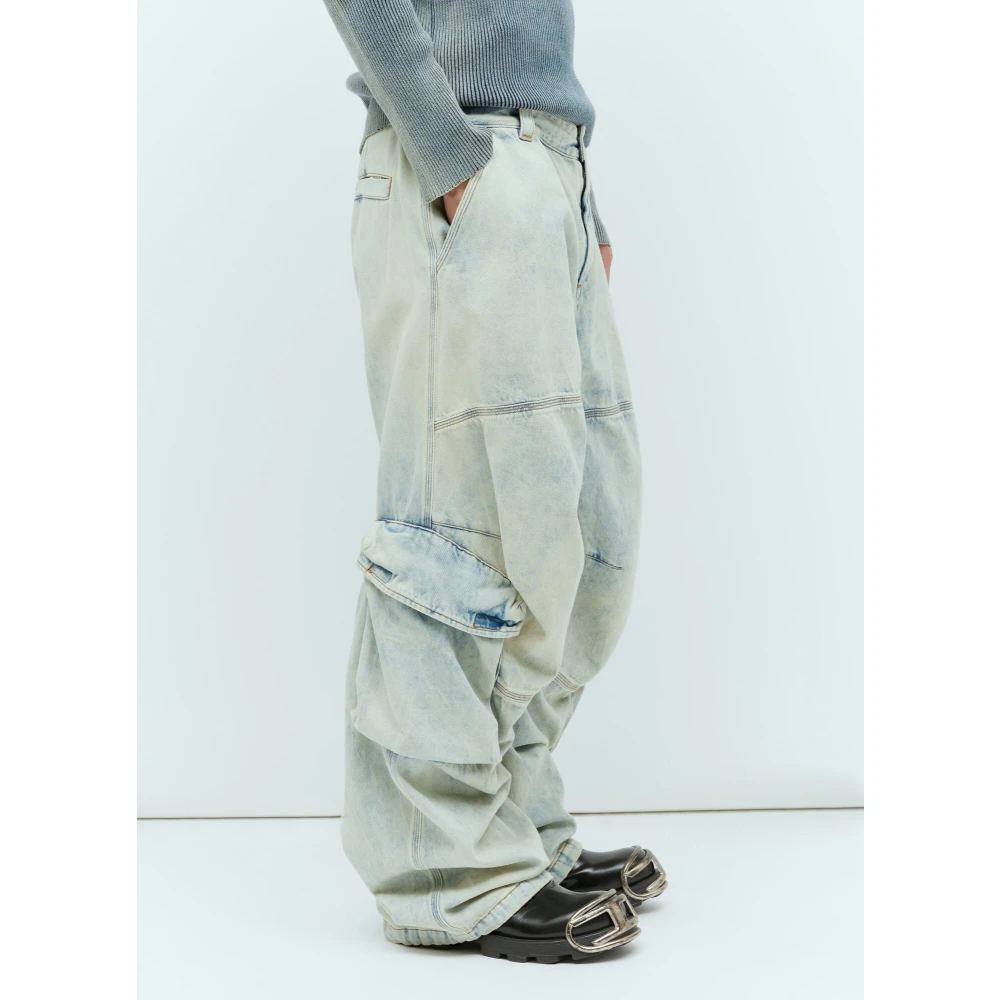 Diesel Baggy Jeans met Meerdere Zakken Blue Heren