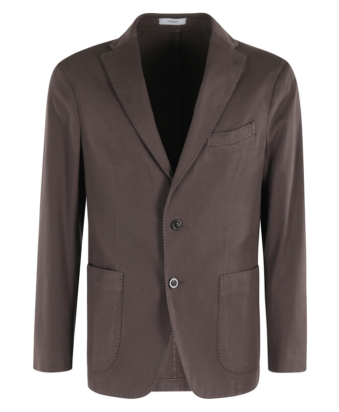 blazer-en-coton-marron-avec-revers