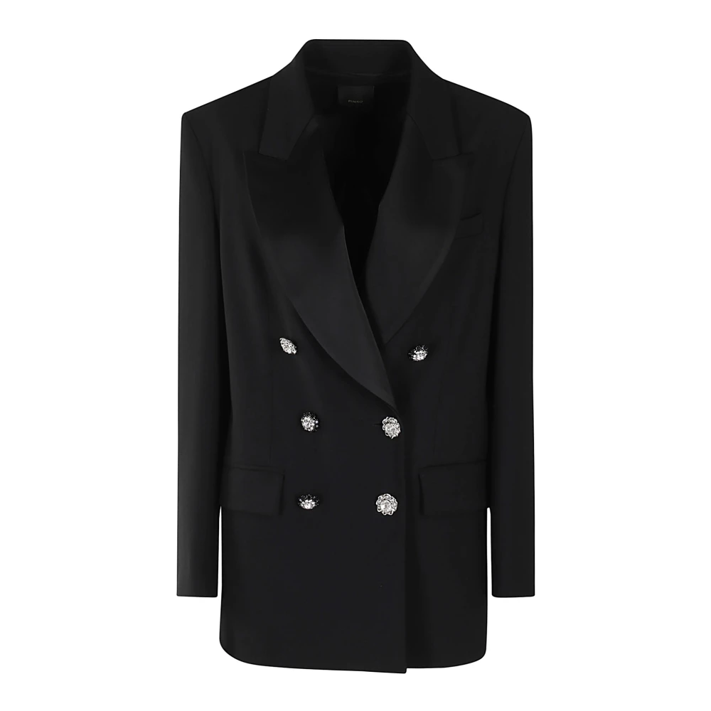 Pinko Dubbele jas in elegante stijl Black Dames