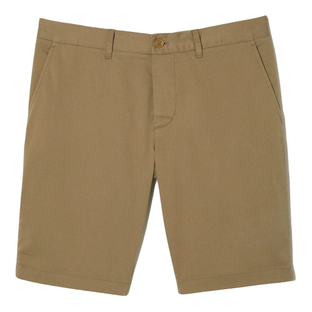 Lacoste Slim Fit Stretch Cotton Bermuda Shorts Beige Heren