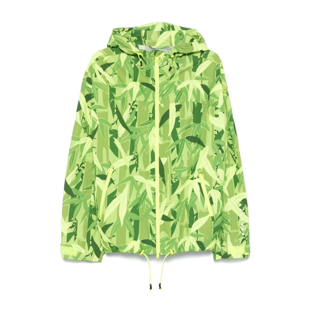 Kenzo Limoengroene Rits Hoodie Zakken Trekkoord Green Heren