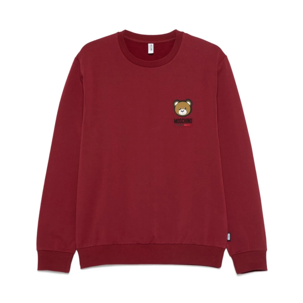 Moschino Bordeaux Rode Trui met Logodetails Red Heren