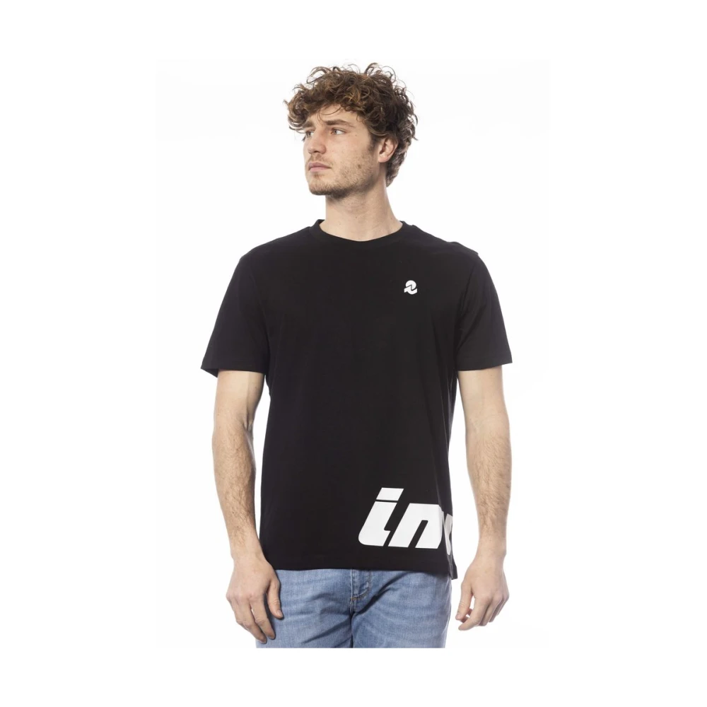 Invicta Zwart Katoenen T-shirt met Logo Print Black Heren