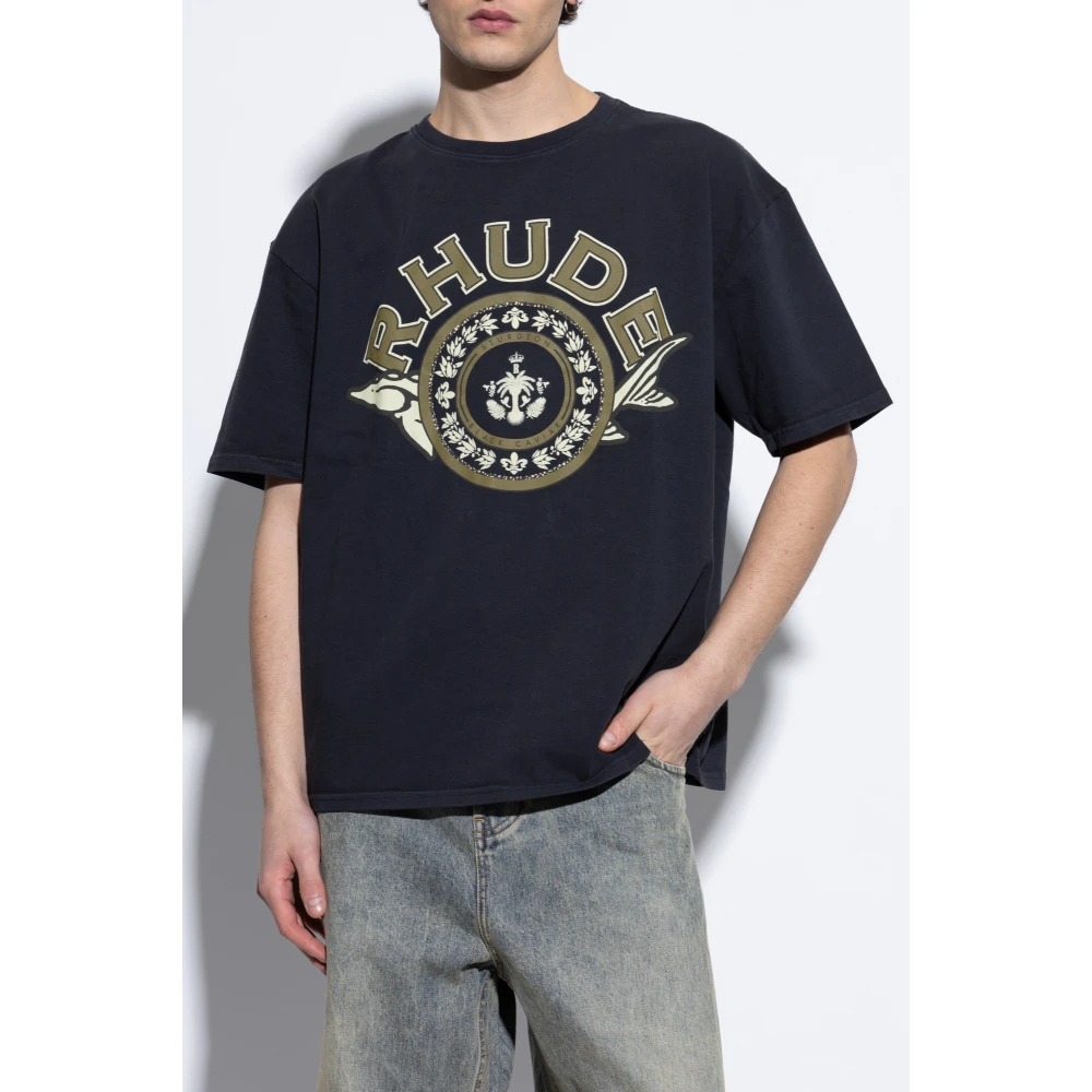 Rhude T-shirt met print Black Heren