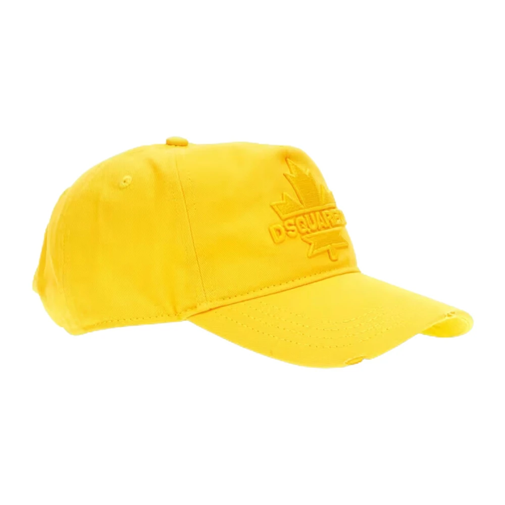 Dsquared2 Gele Kinderen Zonneklep Hoed met Logo Yellow Unisex