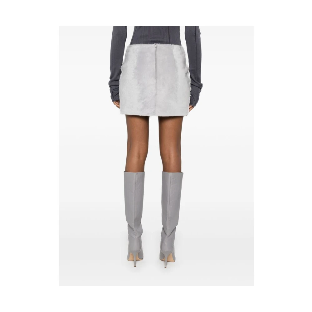 Remain Birger Christensen Lichtgrijze Shearling Rok Gray Dames