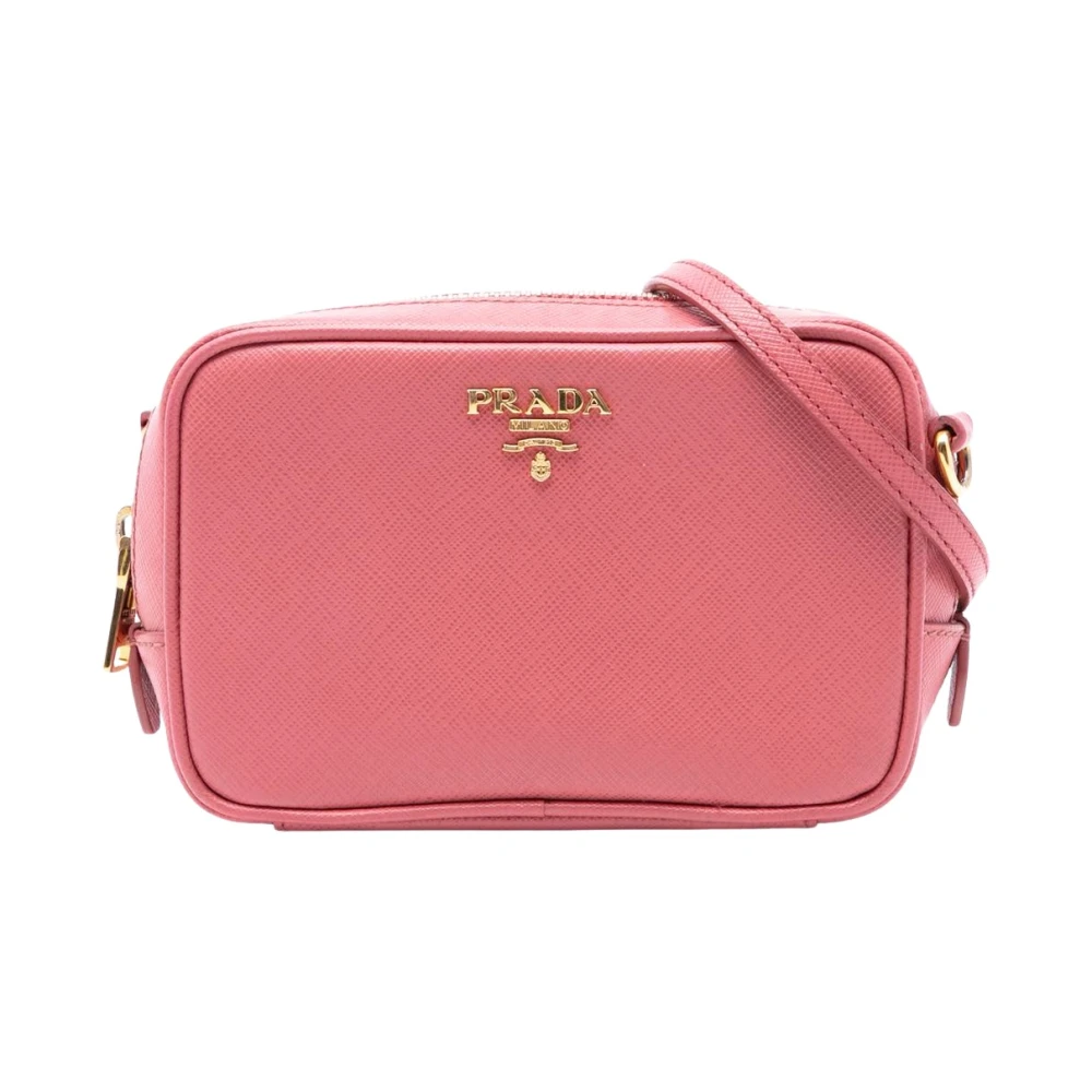 Prada Vintage Women's Pink Pre-Owned Camera Crossbody Bag