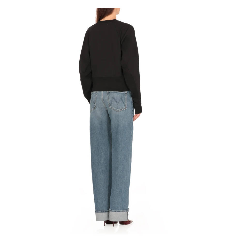 Vivienne Westwood Zwarte Cropped Sweatshirt met Orb Borduurwerk Black Dames