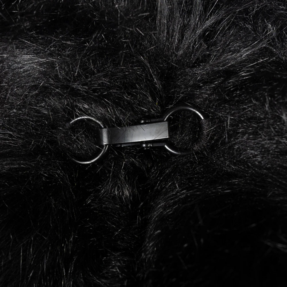 Misbhv Zwarte Faux Fur Jas met Rits Black Dames