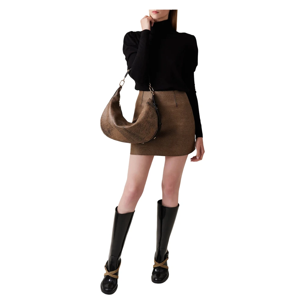 Borbonese Studded Leren Oceaan-geïnspireerde Handtas Brown Dames